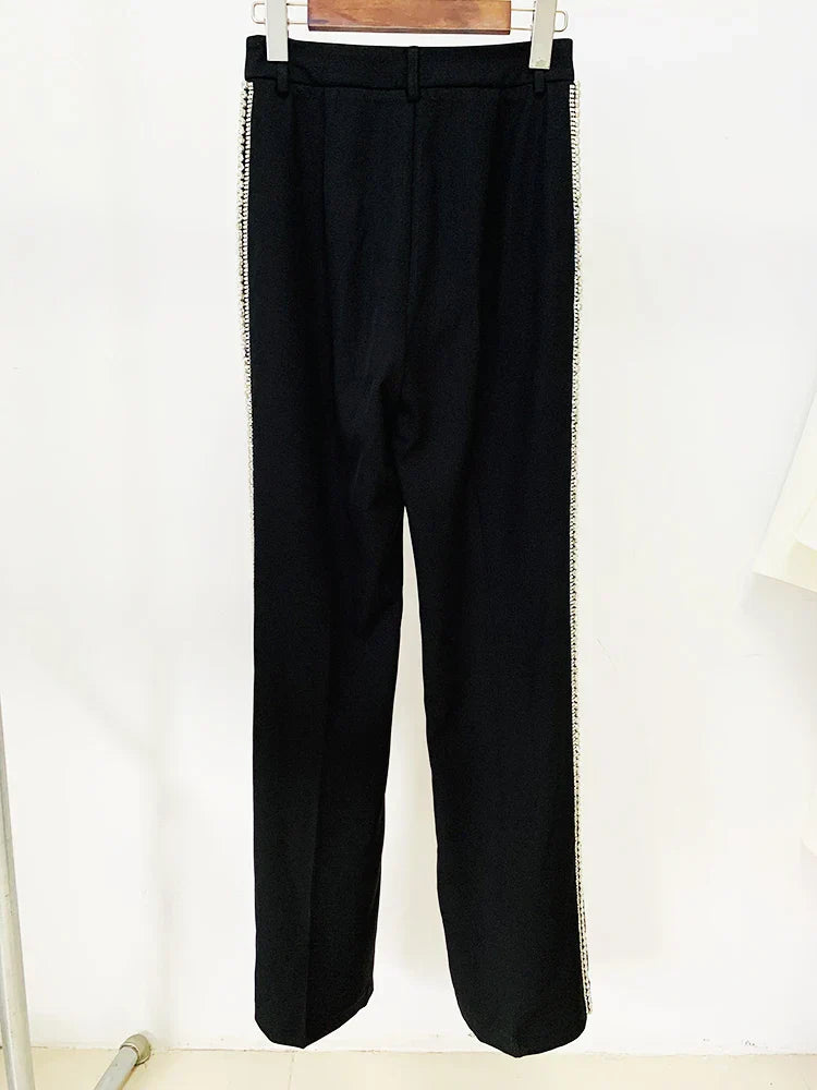 Levoire | Veste Designer Blazer Brodé De Cristaux Diamonds Pantalon Droit
