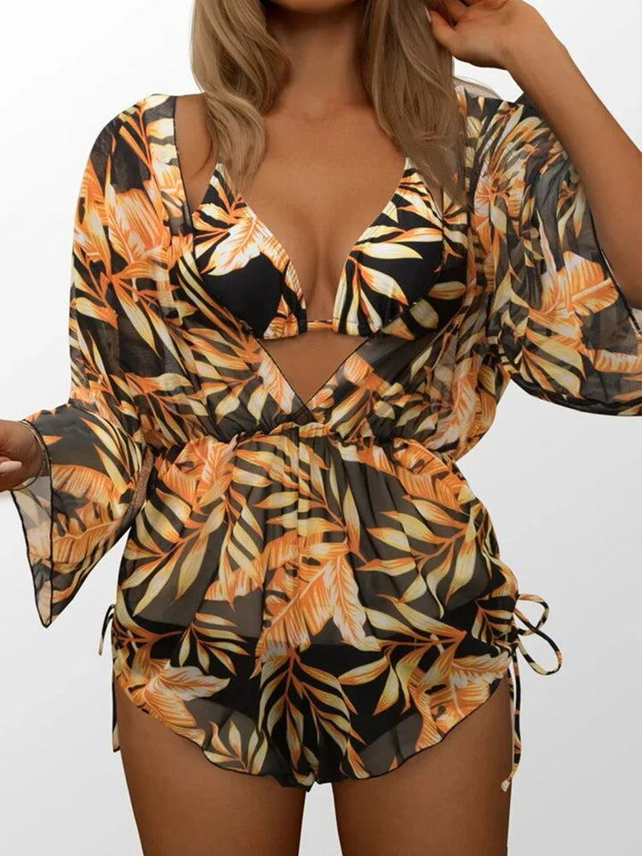 Levoire | Bikini Tropical Sexy Avec Cache-Maillot Jaune