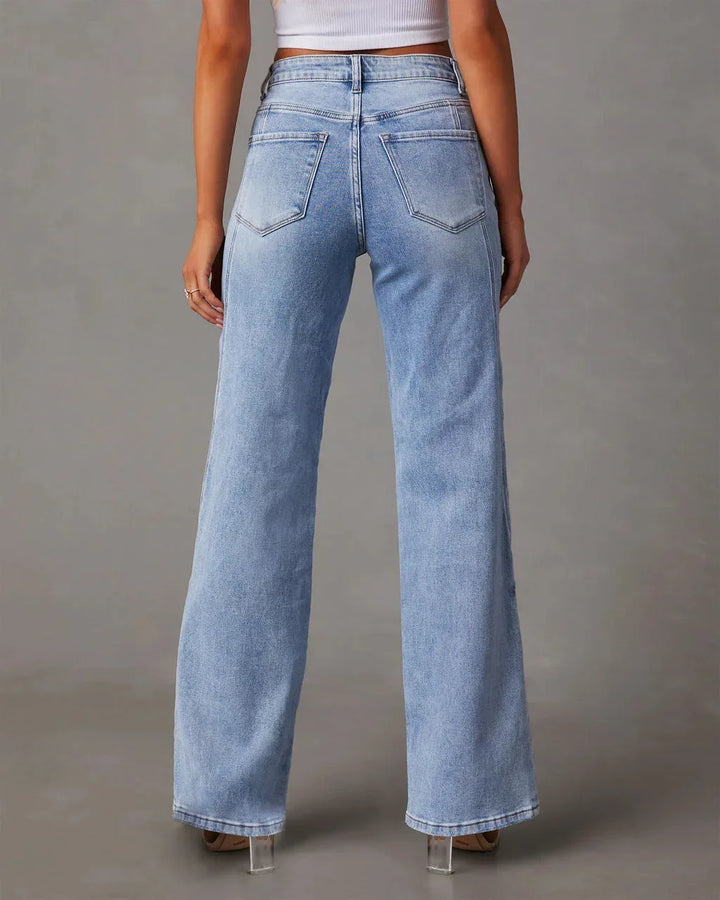 Levoire | Jean Dames Patchwork À Coupe Décontractée Et Ajustée Avec Jambe Large