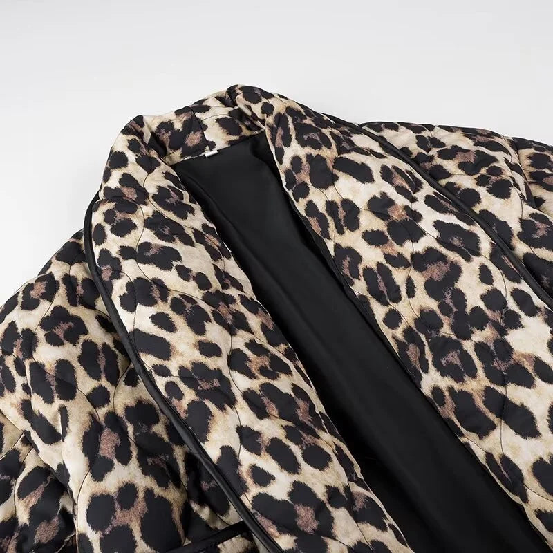 Levoire | Veste Bleue Avec Motif Léopard