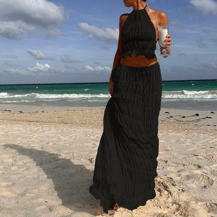 Levoire | Ensemble Avec Vêtements De Plage Avec Jupes Longues Noir