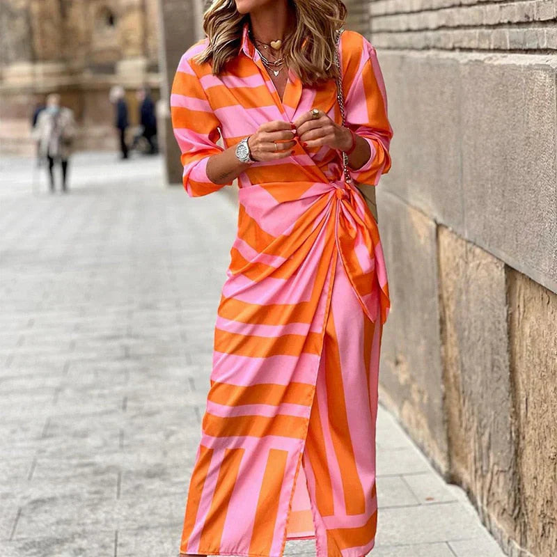 Levoire | Robe Naturelle Lin Coton Décontractée Orange