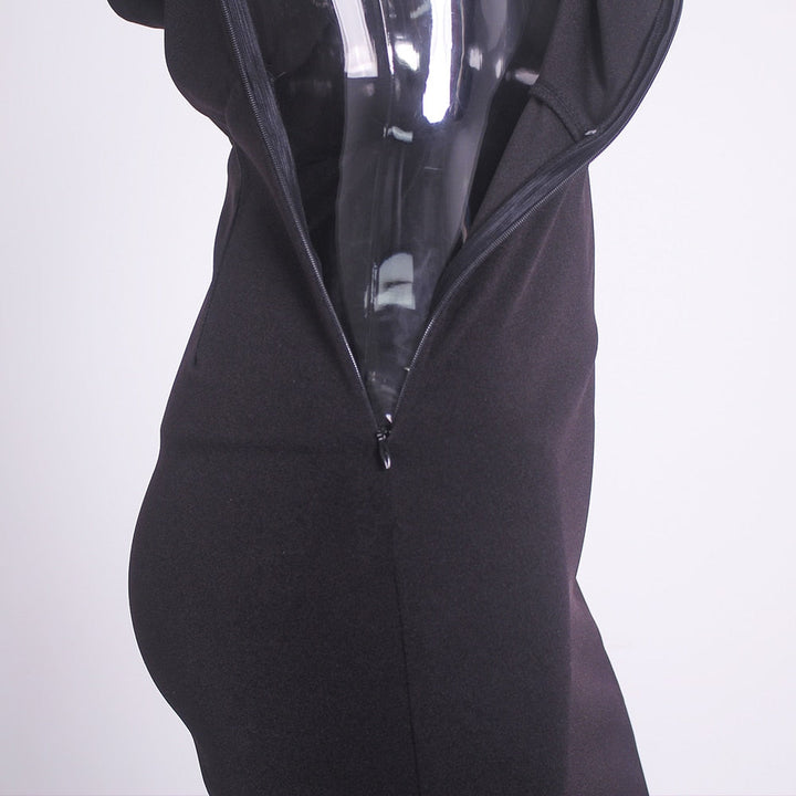 Levoire | Noir Hohlene Simple Manches Longues Robe Longue Parti