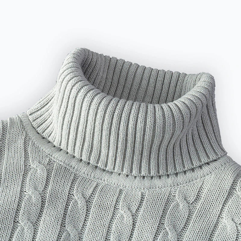 Levoire | Pull Col Roulé En Laine Pour Homme Gris Clair