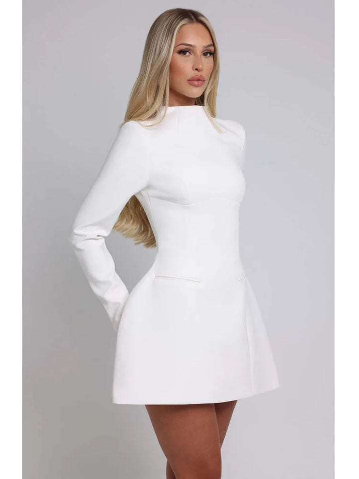 Levoire | Robe Mini Moulante Élégante À Dos Nu Blanc