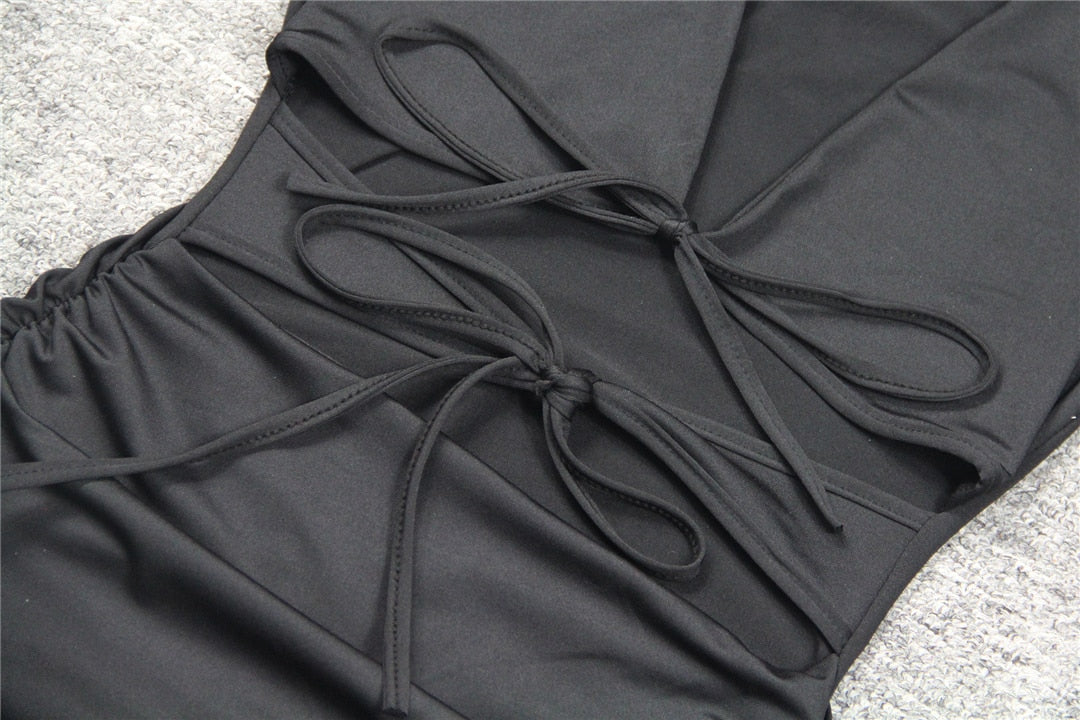 Levoire | Dyp V-Mini Robe Sans Manches Ceinture Ajustable