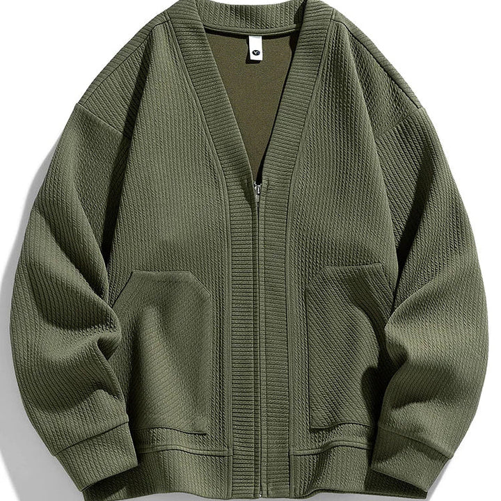 Levoire | Veste Tricot À Manches Longues Avec Fermeture Éclair Armée vert