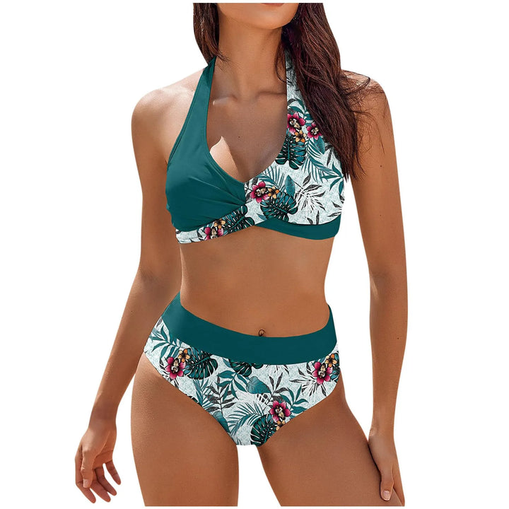 Levoire | Bikini Femme Floral Deux Pièces Vert Foncé