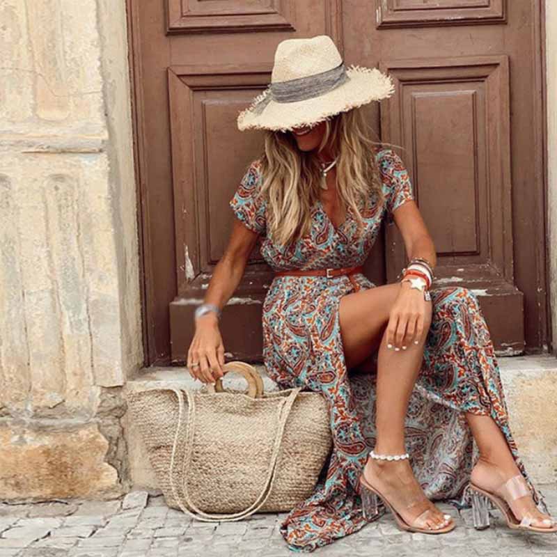Levoire | Robe Dame Élégante Boho Chic Gris