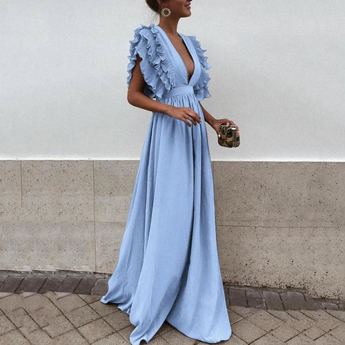 Levoire | Élégante Robe Maxi Avec Volants Pour Femmes