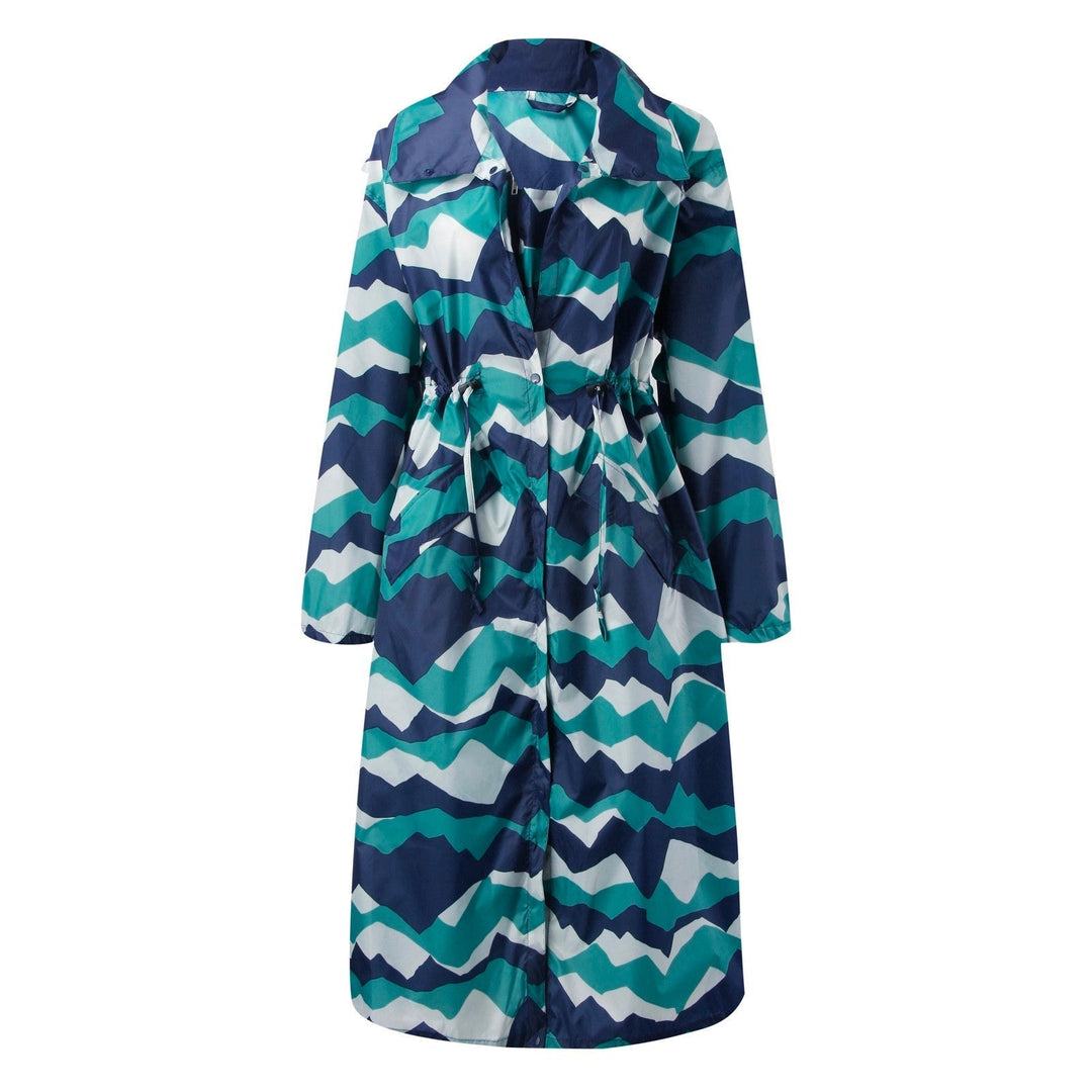 Levoire | Veste De Pluie Avec Cordon De Taille Bleu Blanc