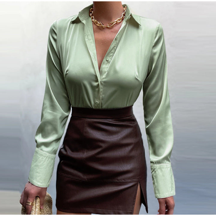 Levoire | Blouse En Satin - La Blouse Parfaite Pour Chaque Occasion ! Vert clair