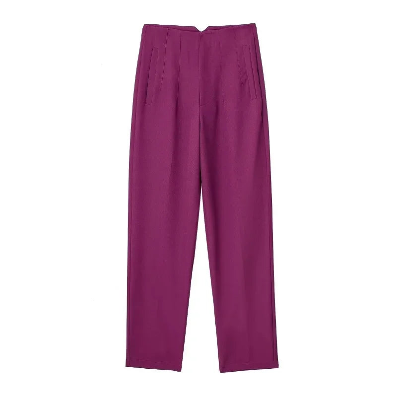 Levoire | Pantalons Formels Taille Haute Avec Une Coupe Slim Et Élégante Lilla
