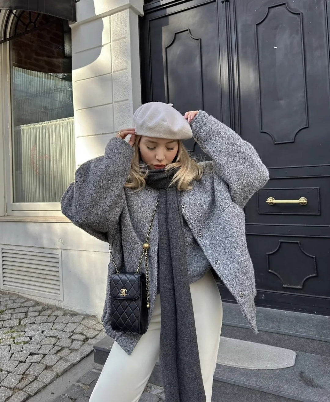 Levoire | Grande Veste En Laine Avec Encolure Ronde Et Bouton