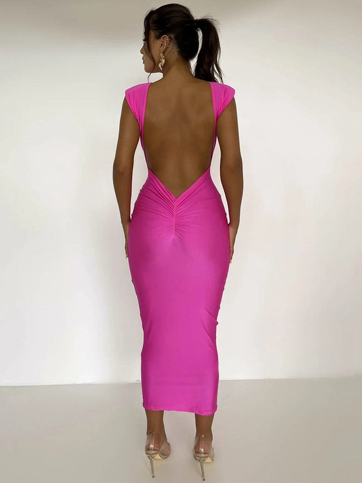 Levoire | Robe Maxi À Col Rond Avec Manches