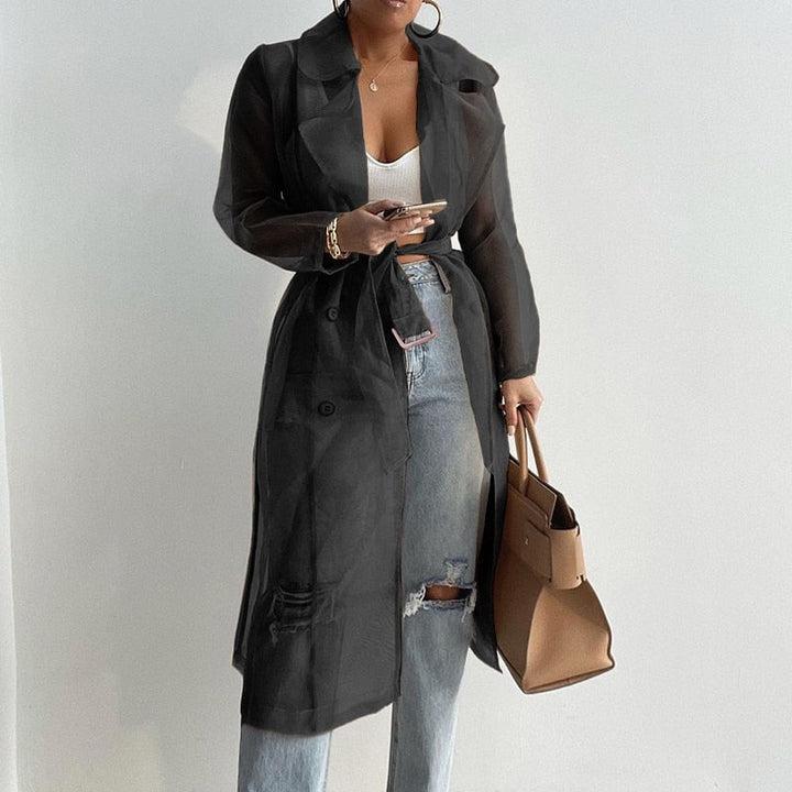 Levoire | Veste Mi-Longue À Manches Longues Avec Fermeture À Boutons Noir