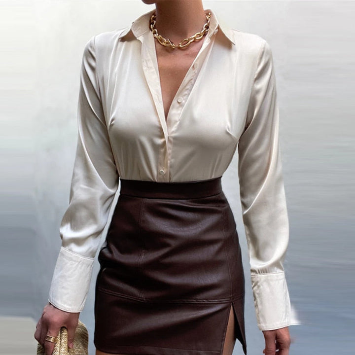 Levoire | Blouse En Satin La Blouse Parfaite Pour Toutes Les Occasions ! Crème Blanc