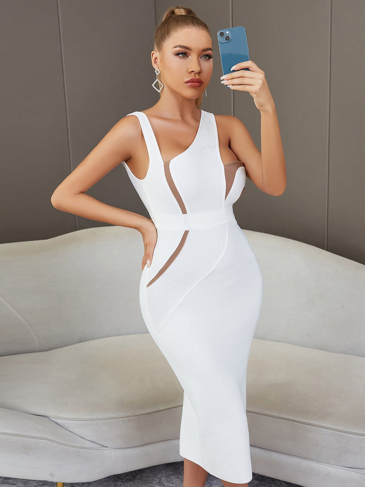 Levoire | Haut Sans Bretelles Dos Ouvert Midi Bodycon Robes