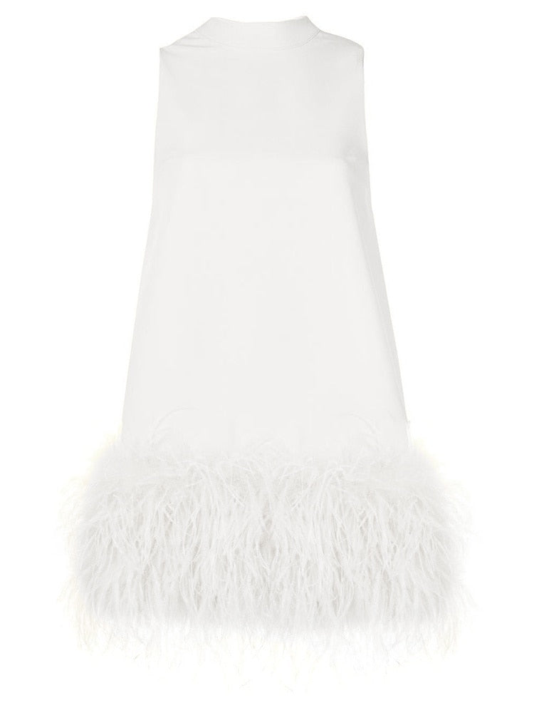 Levoire | Robe En Plumes blanc