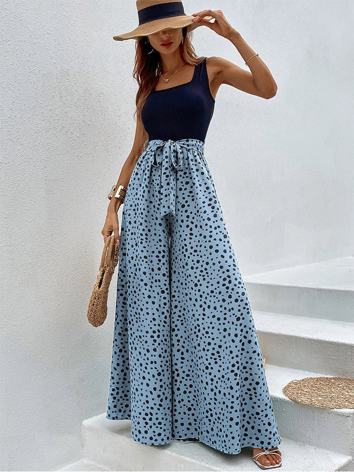Levoire | Combinaison Avec Jambes Larges Et Imprimé À Pois Bleu