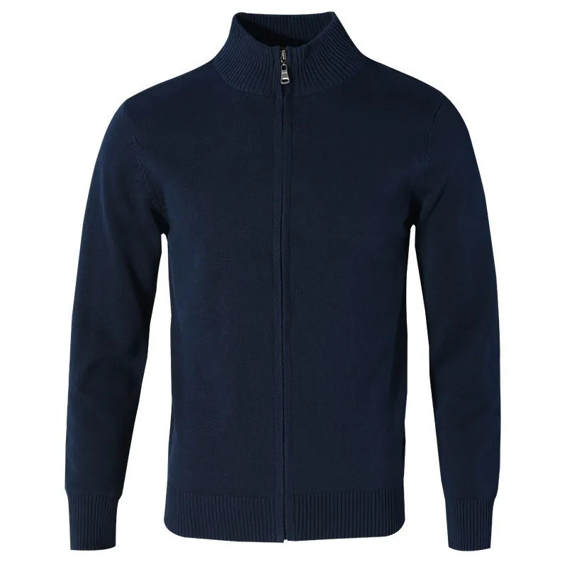 Levoire | Veste En Tricot Décontractée Pour Hommes Avec Fermeture Éclair Et Col Bleu marine