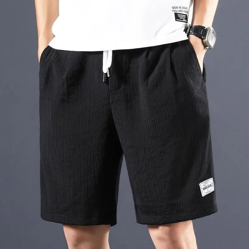 Levoire | Coton Lin Pantalons Courts Noir