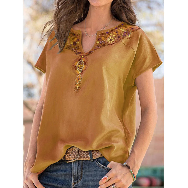 Levoire | Blouse Boho Avec Motif Floral Braun