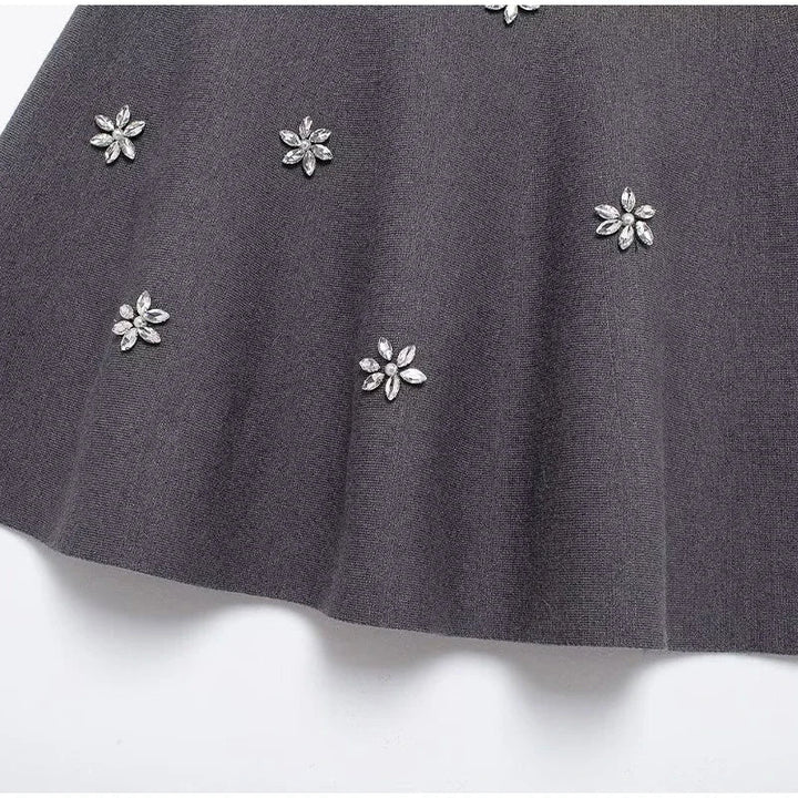 Levoire | Robe Courte Avec Tricot Et Strass
