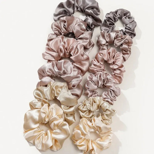 Levoire | Set Satin-Haargummis Elegante Stoff-Haarbänder
