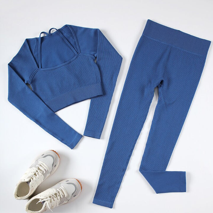 Levoire | Ensemble De Yoga Un Ensemble De Sport Sexy Et Confortable Bleu Clair