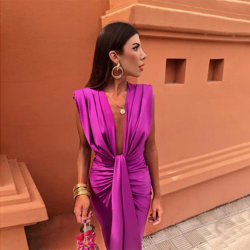 Levoire | Robe Élégante Pour Femme Pour Le Soir Fuchsia