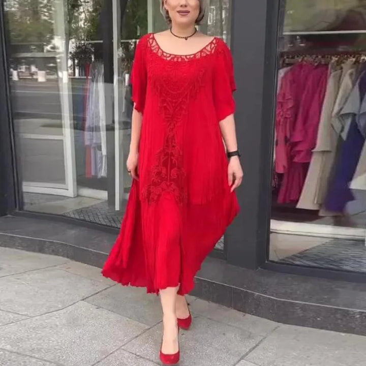 Levoire | Robe Coton Lin Coupe Fluide Rot