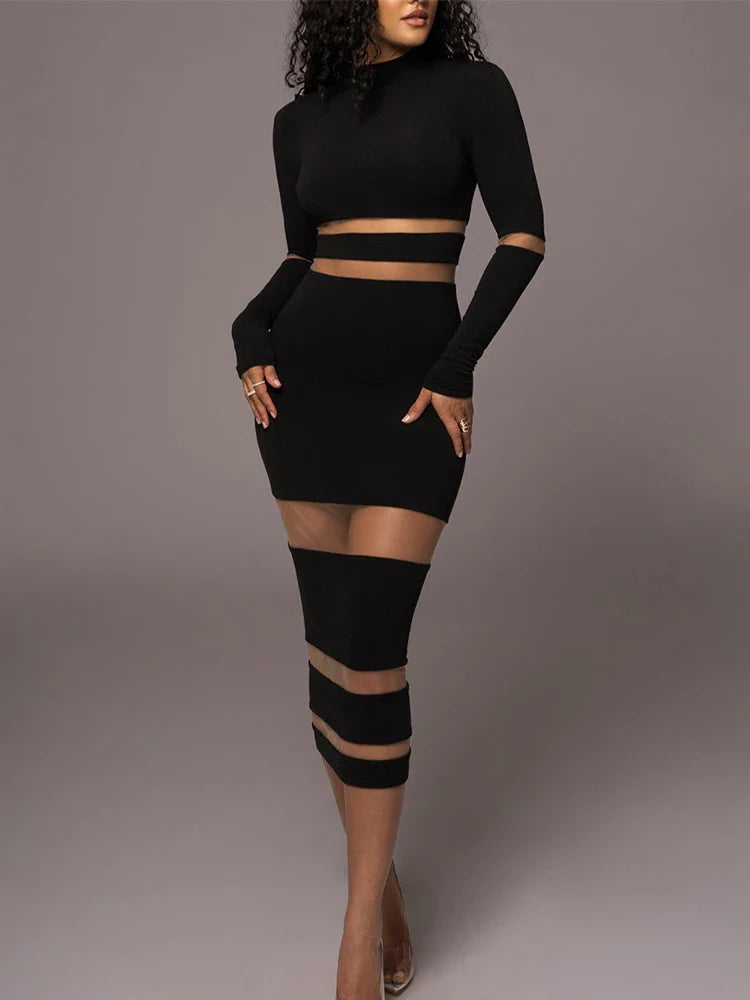 Levoire | Robe Midi Noire Élégante