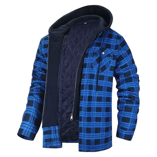 Levoire | Veste Chemise À Carreaux Doux Bleu saphir