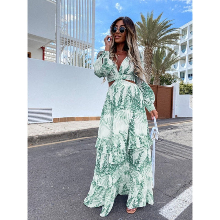 Levoire | Robe Maxi Avec Découpes Vert