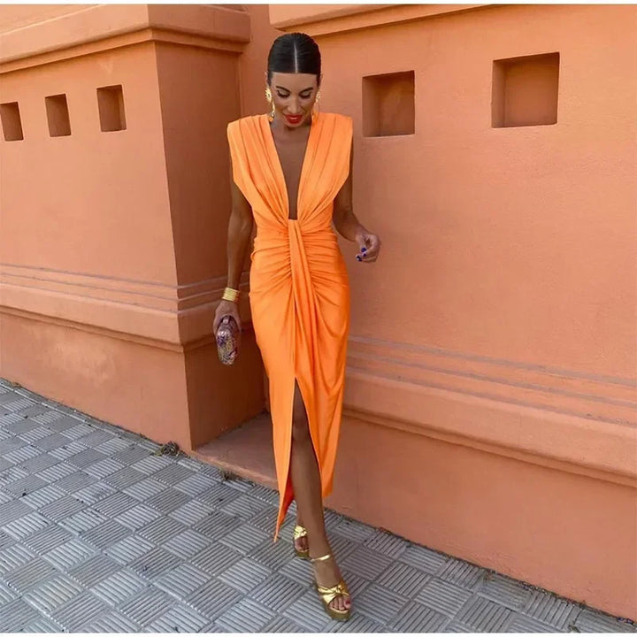 Levoire | Dyp Robe Sans Manches V Profond Tendance Longue