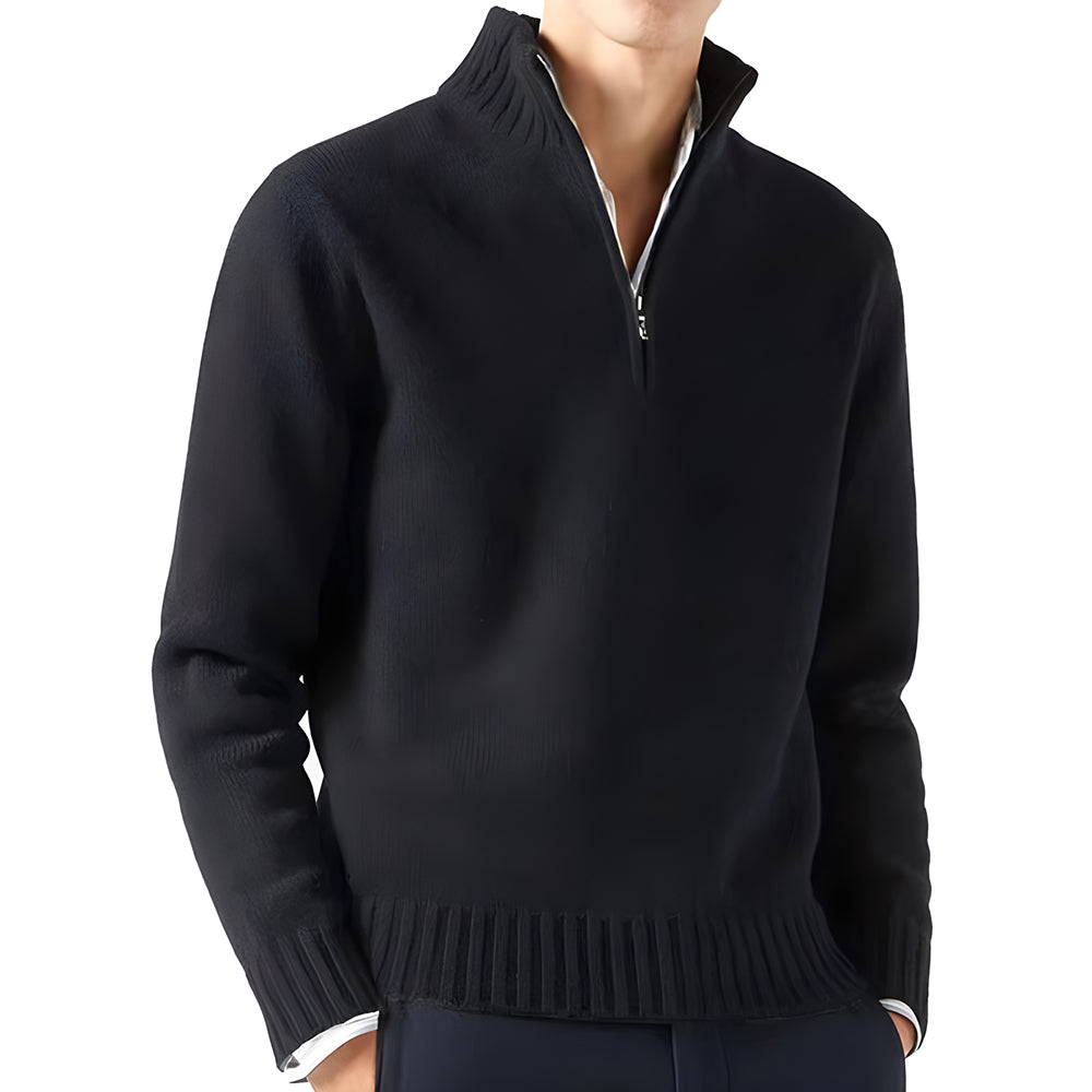 Levoire | Pull À Col Roulé Avec Zip Noir