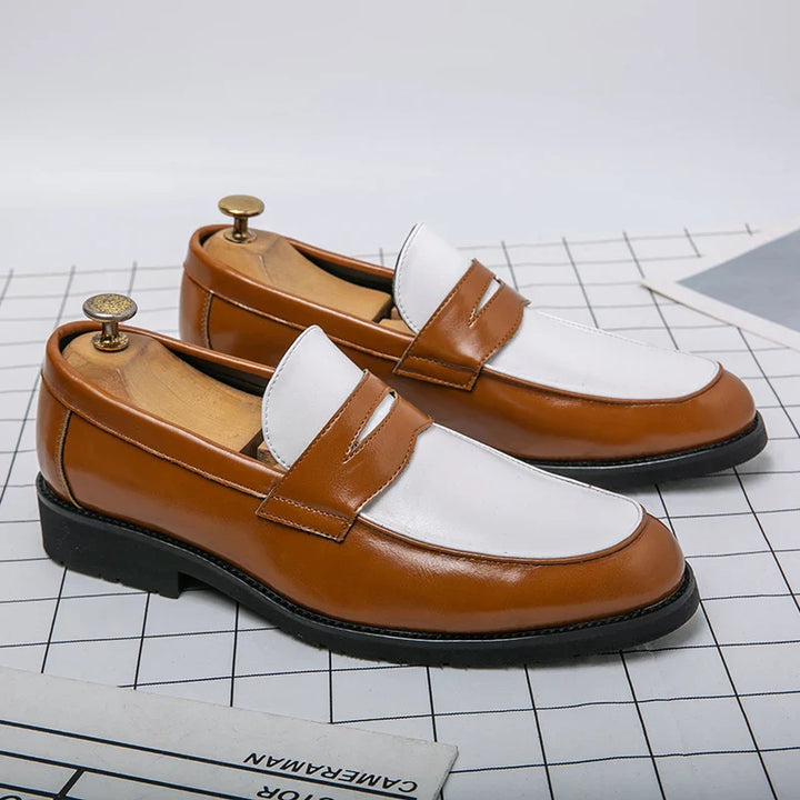 Levoire | Mocassins Pour Hommes En Cuir Noir Et Blanc