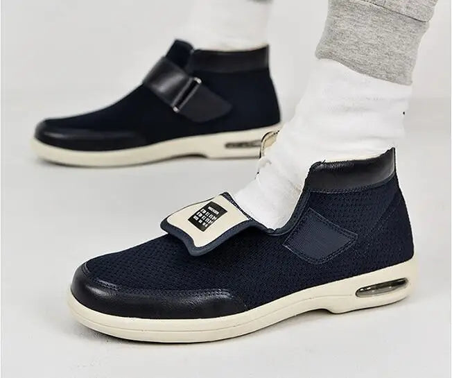 Levoire | Confortable Chaussure Large Pour Les Pieds Enflés Avec Fermeture Velcro Pour Hommes