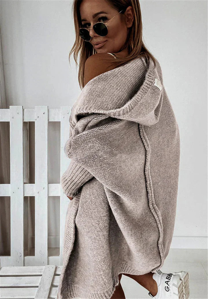 Levoire | Gilet Tricoté Super Doux Avec Poches Et Capuche Pour Femmes