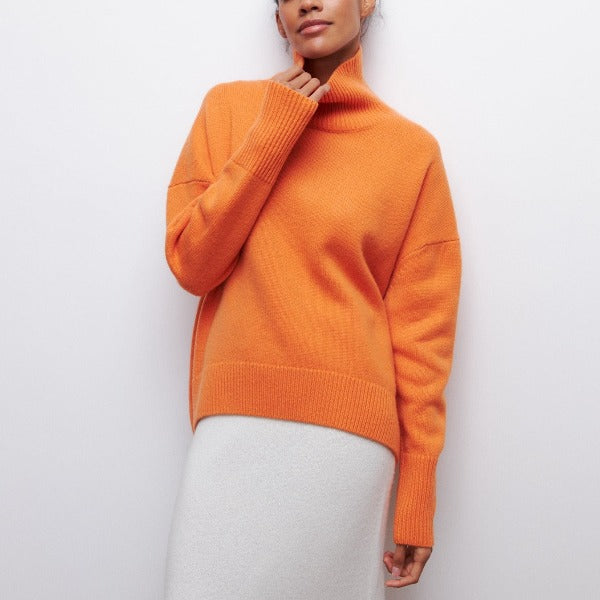 Levoire | Pull Col Roulé Mode Femme Orange