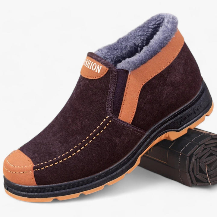 Levoire | Chaussures de cheville en polaire chaude antidérapantes Braun