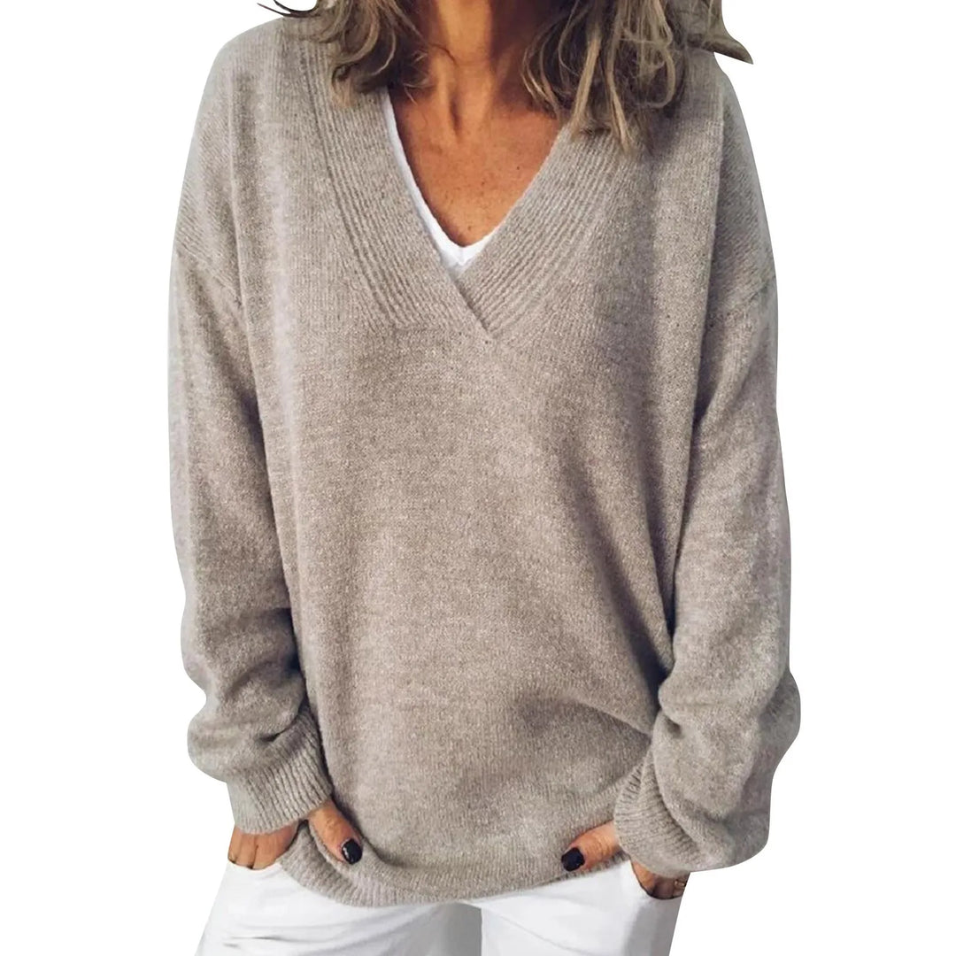 Levoire | Pull À Col V Long À Manches Longues Beige