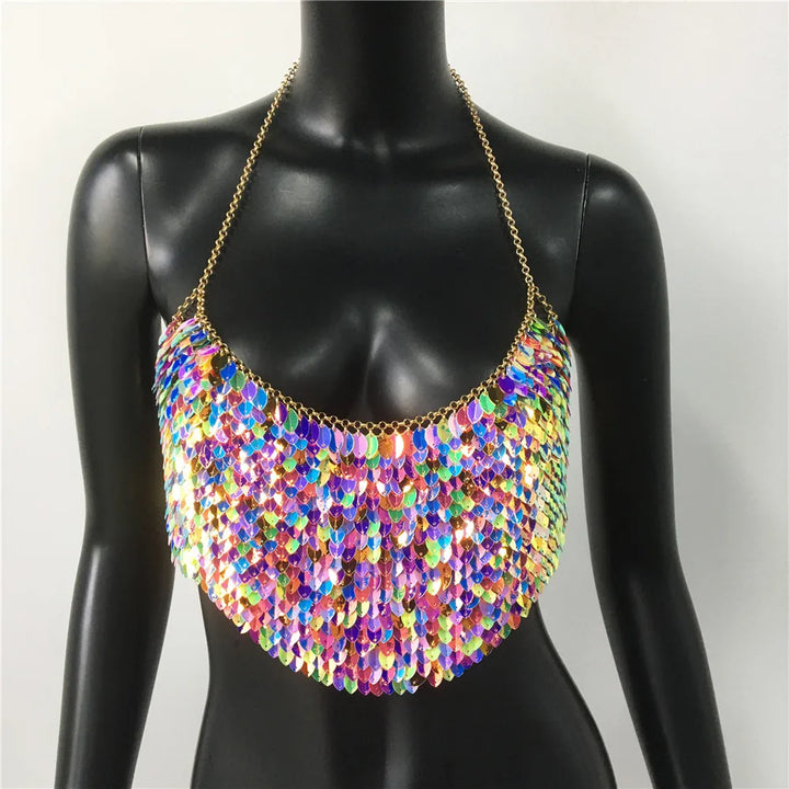 Levoire | Top Court À Sequins Métalliques Scintillant
