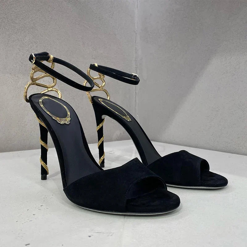 Levoire | Serpentine Talons Aiguilles Noirs Pour Une Démarche Élégante Noir(8cm)