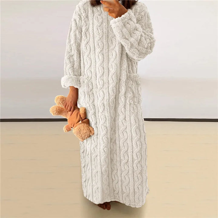 Levoire | Robe En Fleece Teddy Blanc