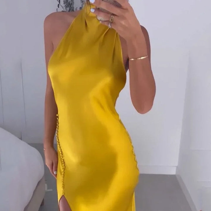 Levoire | Robe Maxi Dos Nu Caleçon À Halter Gull Kauffe