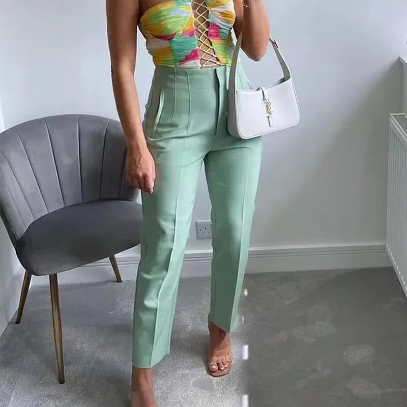 Levoire | Pantalons formels taille haute avec des mesures fines et élégantes
