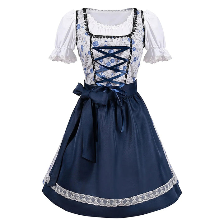 Levoire | Robe en dentelle à bretelles courtes Oktoberfest avec un essieu Bleu foncé