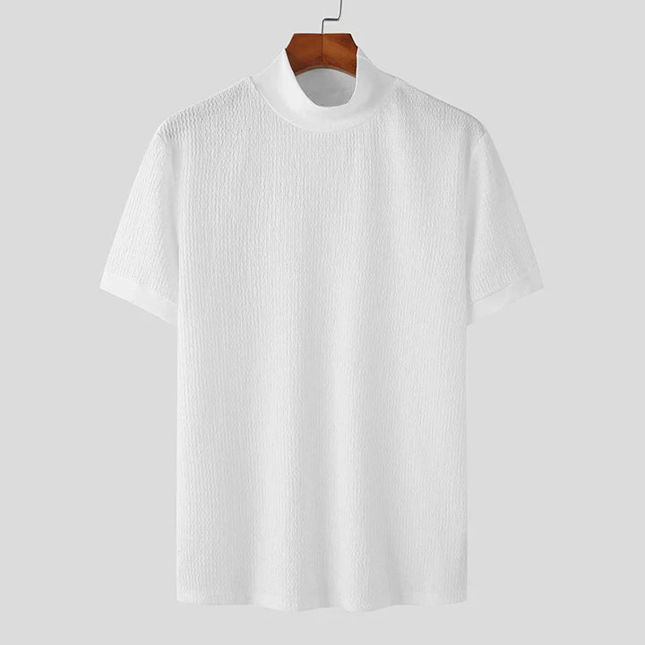 Levoire | T-Shirt En Tricot Élégant Avec Col Haut Pour Hommes Blanc